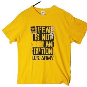 Soffe US Army Mens XL Yellow Fear Is Not An Option Graphic T-Shirt NWT M305